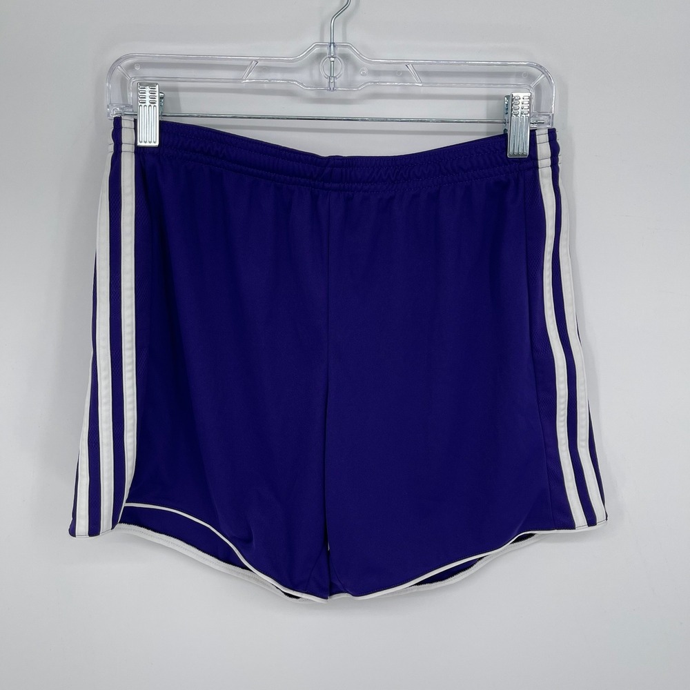 Adidas Women's Purple Climacool 3-Stripe Training Workout Athletic Shorts Size M